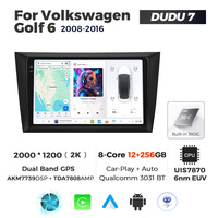 DUDU Android Systèmes multimédia de voiture pour Volkswagen Golf 6 2008-2016 avec affichage Navigation Musique CarPlay Android Auto