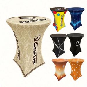 Nappe extensible en spandex élastique, directement de l'usine, pour fêtes, housses de table haute de qualité, housses publicitaires - Product Image 1