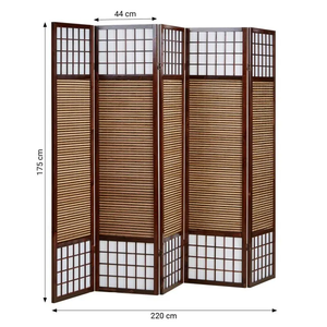 Paravent Moderne en Bambou, Style Antique, 5 Panneaux, Portable, Pliant, Séparateur de Pièce, Mobile, <span class=keywords><strong>Coulissant</strong></span>, Décoration de Maison Japonaise - Product Image 2