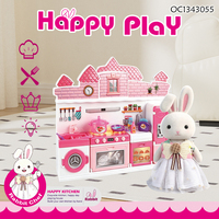 Jouet de cuisine en peluche Lapin pour enfants de 2 à 4 ans avec sons, petit ensemble de jeu d'imitation et accessoires de cuisine