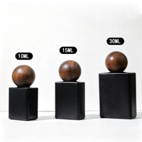 Flacon pulvérisateur carré en verre pour parfum 10ml 15ml 30ml avec bouchon en bois, logo personnalisé sérigraphié, flacon vide pour huiles essentielles