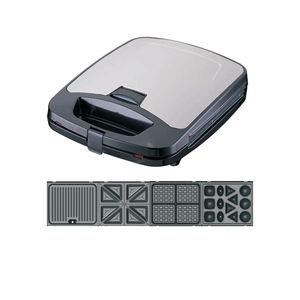 Appareil à sandwich électrique 4 tranches, presse à panini, <span class=keywords><strong>gaufrier</strong></span>, ensemble de <span class=keywords><strong>plaques</strong></span> <span class=keywords><strong>amovibles</strong></span> antiadhésives, réglable, plastique ménager - Product Image 3