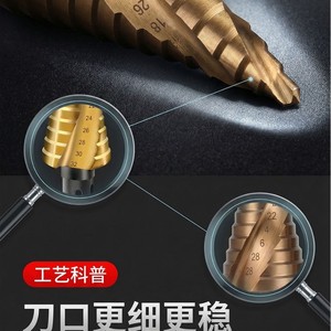 Yiduo Step <b>Drill</b> <b>Bit</b> 12-32mm Gold Finish For Wood Drilling Anti High Temperature Wear Resistant - Product Image 2