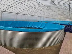 Große Plastik fisch behälter Verzinkter Stahl Große kommerzielle Aquarien 100000 Liter für die Fischzucht auf dem Bauernhof