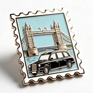 Pin Metálico del Puente de la Torre de Londres, Chapado en Oro, Aleación de Zinc, Esmalte Duro, Recuerdo con Temática de Viajes, Forma Rectangular - Product Image 5