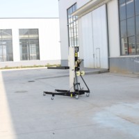Plateforme élévatrice manuelle à mât unique SUNTOP AML, mât en alliage d'aluminium, base en acier, treuil manuel, équipement de levage, quatre roulettes pivotantes, 8 m