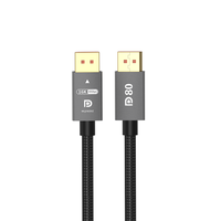 Cable DP 2.1 OEM ODM de 1m 1.5m 2m 3m 80Gbps 16K 60Hz Macho a Macho, Cable DP con Revestimiento de Oro para Laptop, TV y Computadora
