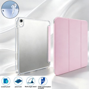 Funda Transparente para Tablet de Doble Material, Antigolpes, con Soporte Triple Plegable, Híbrida de TPU+PU con Soporte para iPad 9, 10, 11/Air 5, 6/Pro 13/Mini 6 - Product Image 1
