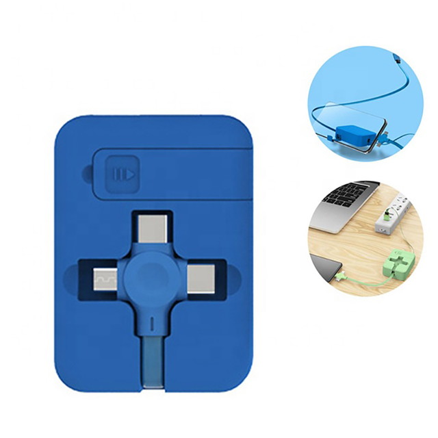 3 in 1 Retractable Storage USB Micro Type-c Cable Type C Charger 3A with Phone Stand Multi Charging Port for Mobile Phone