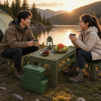 Table pliante portable en plastique pour l'extérieur, camping, pêche, pique-nique, jardin, plage, voyage