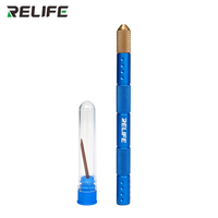 RELIFE RL-023C Ensemble de lames de nettoyage d'adhésif pour puces avec manche, type fer à souder, pour la réparation de puces de téléphone et l'élimination d'adhésif