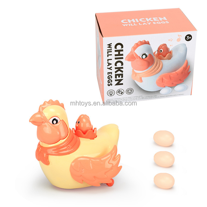Electric Hen Laying Eggs Toy - Battery Operated Chicken with Light