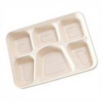 Boîte à lunch écologique robuste et biodégradable en bagasse de canne à sucre avec compartiments et couvercle