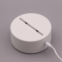 Batterie rechargeable, plastique ABS, panneau d'affichage à led blanc chaud, base de lampe à led en acrylique, base de lumière à led avec câble USB