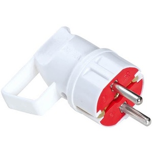 Prise Schuko blanche avec poignée Vito, connecteur électrique 2 broches pour rallonge électrique - Product Image 1