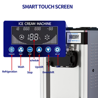 Kemai Merk Drie Smaken Ijs Machine Nieuwe Voorkoeling Functie Maken Poederfruit Melk Water Ijs Fabriek