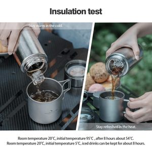 Trại nước sang trọng phích cắm trại du lịch chân không titan chai Flask - Product Image 4