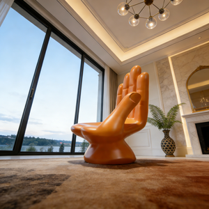 <span class=keywords><strong>Fauteuil</strong></span> d'appoint en forme de main orange, chaise créative en forme de palmier, <span class=keywords><strong>fauteuil</strong></span> de loisirs moderne en fibre de verre pour salon de luxe – Offre Spéciale - Product Image 2