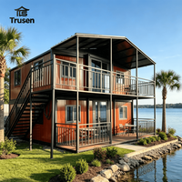 Maison Modulaire Familiale à Double Aile Pliante, Conception Personnalisée Directe Usine, 2 Étages, Hauteur Intérieure 2,4 m, Idéale pour Appartement Compact