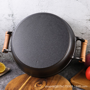 Poêle à frire en fonte 30 cm antiadhésive à fond épais pour griller les steaks sans fumée - Product Image 1