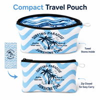 Serviette de plage 2-en-1 en microfibre suédée avec logo personnalisé, pliable, séchage rapide, anti-sable, pour voyage, vente en gros