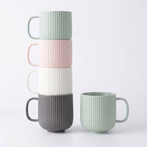Best Sale Factory Direct Ribbed <b>Ceramic</b> <b>Mugs</b> Fast Delivery OEM ODM Custom Logo Matte Coffee Cups Low MOQ Bulk Wholesale - Product Image 5
