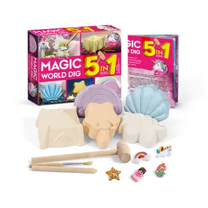 5 In 1 Magic World Dig Kit scopri il tesoro magico Mini Unicorn Mermaid Angel Toy