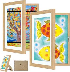 Cadre d'affichage rotatif pour œuvres d'art des enfants, conception à ouverture frontale pour un chargement facile des feuilles, support mural pour salle de classe et salle de jeux - Product Image 3