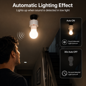 E27 Smart Sound and <b>Light</b> <b>Sensor</b> Lamp Holder Voice Activated Automatic Lamp Holder for Hallway Stairway Corridor - Product Image 6