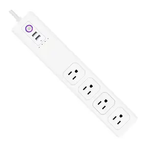OSWELL US UK EU AU Universal 4 Ac 4 Usb Quick Charging 1.5m Cable Extension Socket Power Meter Smart Plug Wifi Power Stripe