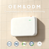 Detector de Gases Múltiples de Alta Precisión Suministrado por Fábrica con Ranura Adicional para TVOC/PM2.5, Alarma de Luz y Sonido, Soporte de Pared