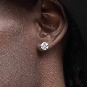 ต่างหูเพชรโมอิสซาไนต์ทรงกลมแบบฟรีไฟ ประดับด้วยจี้  ชุบทองแฟชั่น 6 ก้าน  ทำจากเงินสเตอร์ลิง สี D - Product Image 5