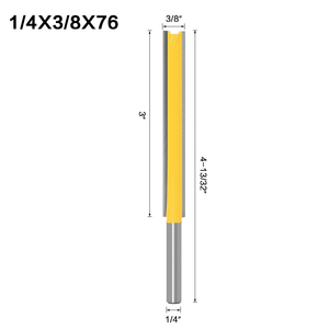 Lames en carbure de longueur supplémentaire de tige de 1/4 pouces 2 "3" de long mèches de toupie droites à bois <span class=keywords><strong>fraise</strong></span> machines-outils à bois - Product Image 5