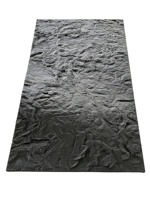 Revêtement mural flexible en pierre souple MCM, texture ardoise, 3 mm d'épaisseur, pliable, imperméable, noir