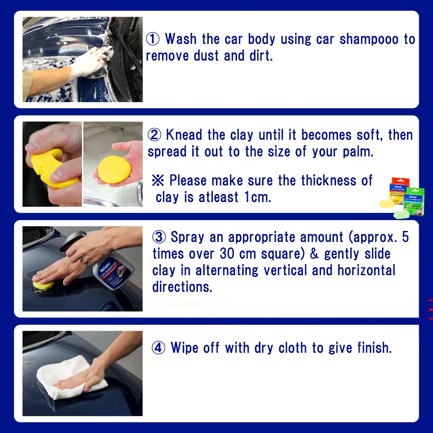 Efficace durabie car detailing olio macchia detergente argilla detergente