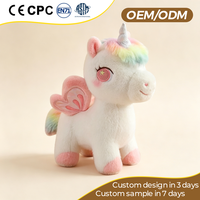 Vente en gros de jouets en peluche personnalisés en coton doux, animaux en peluche mignons, cheval volant, ange, licorne