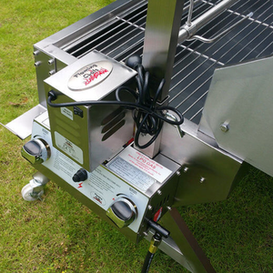 Flaming <strong>Coals</strong> DUAL FUEL Charcoal and <strong>Gas</strong> Spit Roaster 1500mm Stainless Steel Camping 2 Burner BUNDLE - Product Image 5