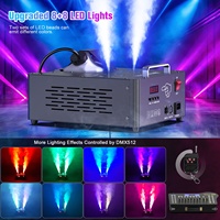 Machine à fumée réglable à double tube 2000W DMX512 13CH Machine à fumée 8+8 RGB 3 en 1 LED Colorée DJ Scène de mariage Pulvérisation