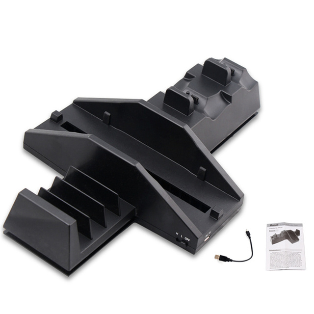 SYY Game Console Cooling Fan Discs Storage Base USB Controller Joystick Charging Stand for PS4 PlayStation 4 Game Accessories