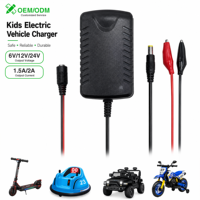 Chargeur de batterie au plomb 12V pour véhicules électriques pour enfants (Jeep, SUV, tout-terrain) avec pinces crocodiles 5,5 mm DC US EU