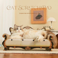 Griffoir pour chat en forme de canapé vintage européen, lit pour chat en carton ondulé, résistant à l'usure, pour chats d'intérieur