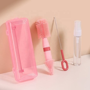 Nouveau design de biberon portable outil de nettoyage de biberon en silicone de qualité alimentaire ensemble de brosse à biberon <span class=keywords><strong>kit</strong></span> de nettoyage de biberon de lait - Product Image 2