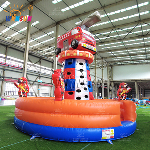 WINSUN Jeux sportifs gonflables commerciaux pour enfants Camion de pompiers Escalade sur rocher Parcours d'obstacles gonflable - Product Image 4