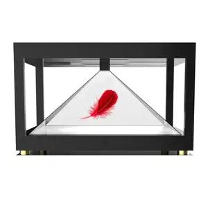 3D الهرم واحدة عرض منتجات هولو 360 درجة عرض هولوغرام مربع للدعاية