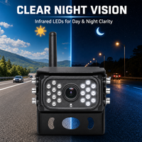 Kit de caméra de recul sans fil avec moniteur 7 pouces, signal numérique 2.4G pour camion, bus, fourgonnette 24V, vision nocturne