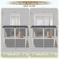 [US Ready Stock] Cat Catio, perchoir de fenêtre de chat pour grands chats d'intérieur-Hamac de fenêtre en bois pour profiter en toute sécurité des vues extérieures