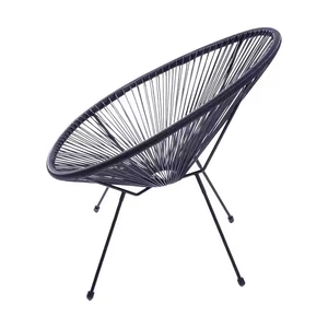 Hình bầu dục dệt phòng chờ Patio <span class=keywords><strong>wicker</strong></span> Bistro ghế thiết lập sang trọng trong nhà ngoài trời giải trí kim loại thép acapulco ngăn xếp ghế ngoài trời bảng - Product Image 3