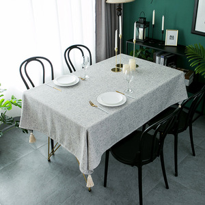 Nhà Máy Outlet hình chữ nhật cổ điển Jacquard sang trọng bảng vải lanh Khăn trải bàn 100% polyester không thấm nước Khăn trải bàn đám cưới - Product Image 1