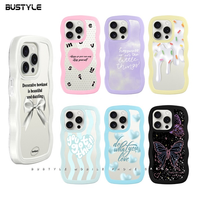 Unique Designs Wave Shape Phone Case for iPhone 17 16 15 14 SE3 Manufacturer Custom Logo Women Phones Cover Mobile Accessories