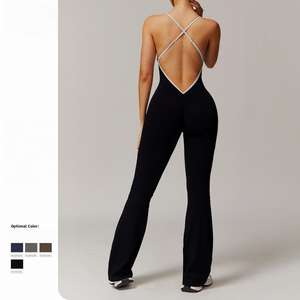 ชุดบอดี้สูทผ้าสแปนเด็กซ์/ ไนลอนของจีนชุดจั๊มสูทผ้าสแปนเด็กซ์ถ่ายเทความร้อนพิมพ์ลายเสื้อผ้าออกกำลังกายโยคะเซ็กซี่ระบายอากาศได้ดีแห้งเร็ว - Product Image 1